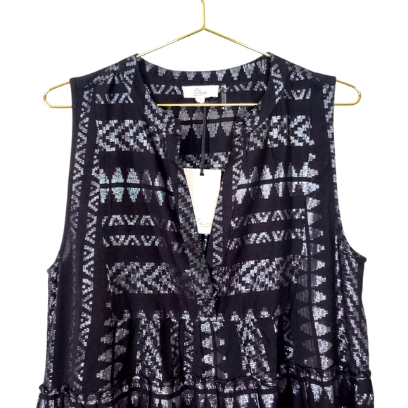 Elan Women's Maura Metallic Black And Silver Mini Dress Size Large - Picture 5 of 14